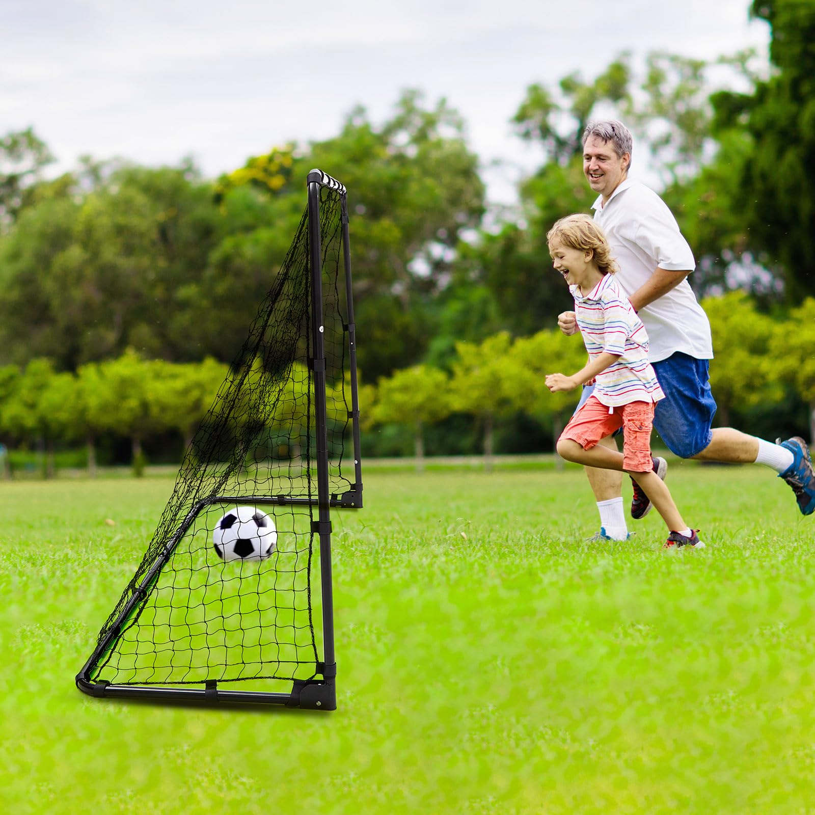 Ta przenośna stalowa bramka do piłki nożnej dla dzieci, rozmiar 6 x 4 cali, to zestaw metalowych bramek piłkarskich do gier i treningów, odpowiednia zarówno do INT