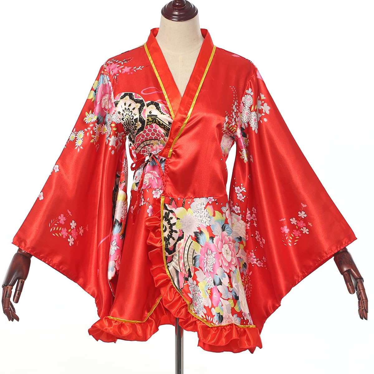 BPURB Kimono Costume Giapponese Tradizionale Geisha Yukata Cosplay Donne Sexy Fiori di Ciliegio Patten Accappatoio Da Notte Con Cintura Obi