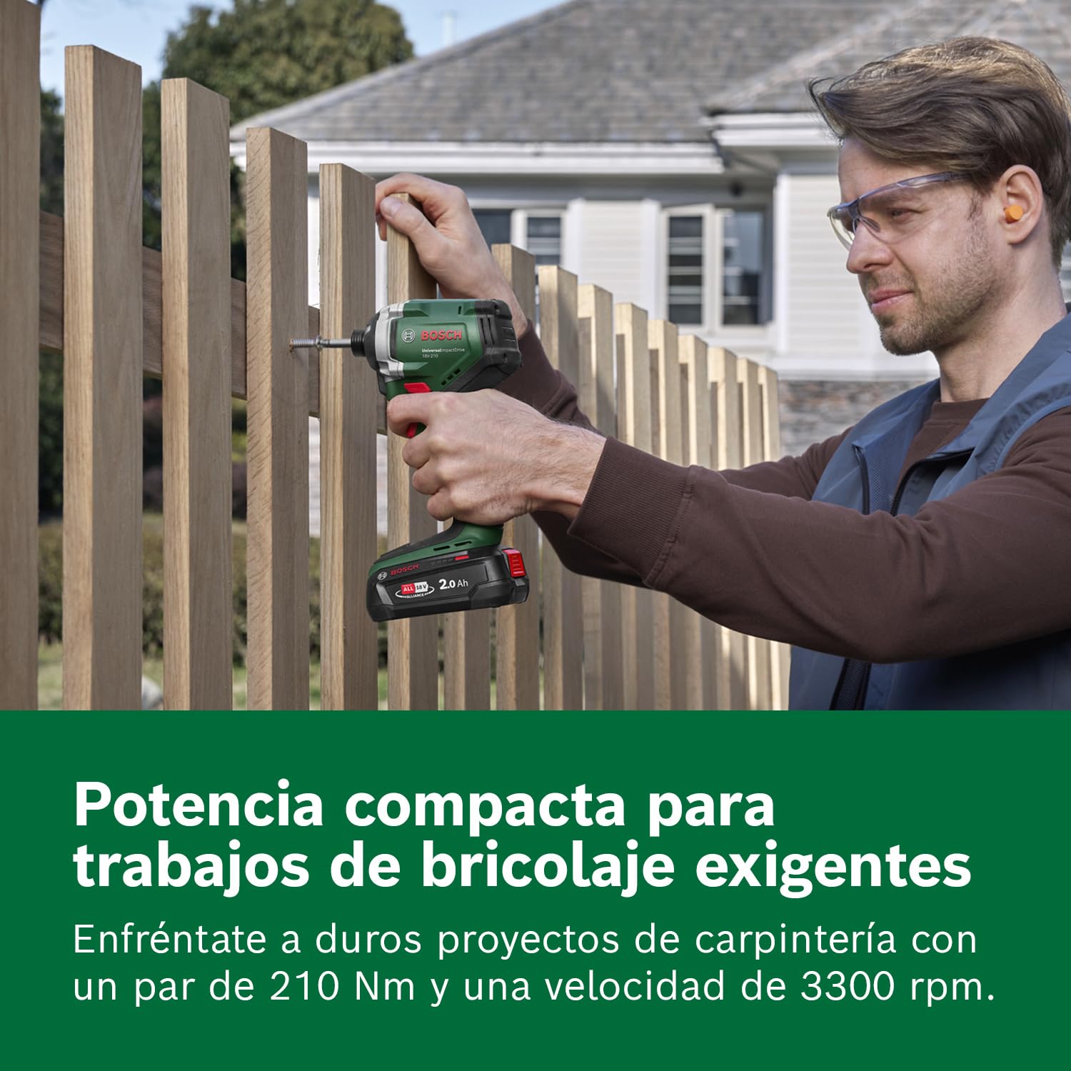 Bosch 18V System atornillador de impacto a batería UniversalImpactDrive 18V-210 (potente y compacto para madera)
