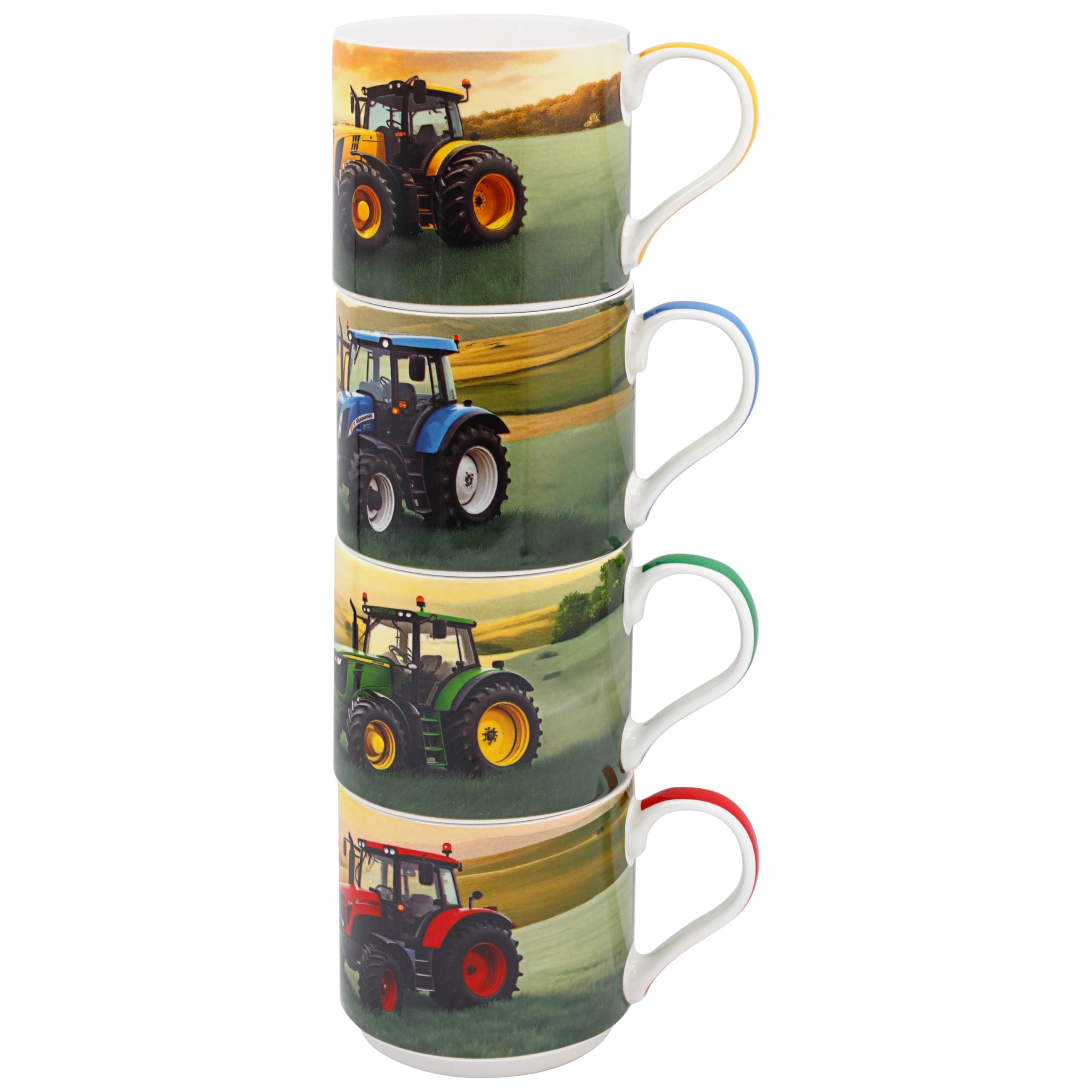 Tractors Stacking Mugs Set 4 Ceramic Mug Tea Coffee Cup Gift Drinkware Present