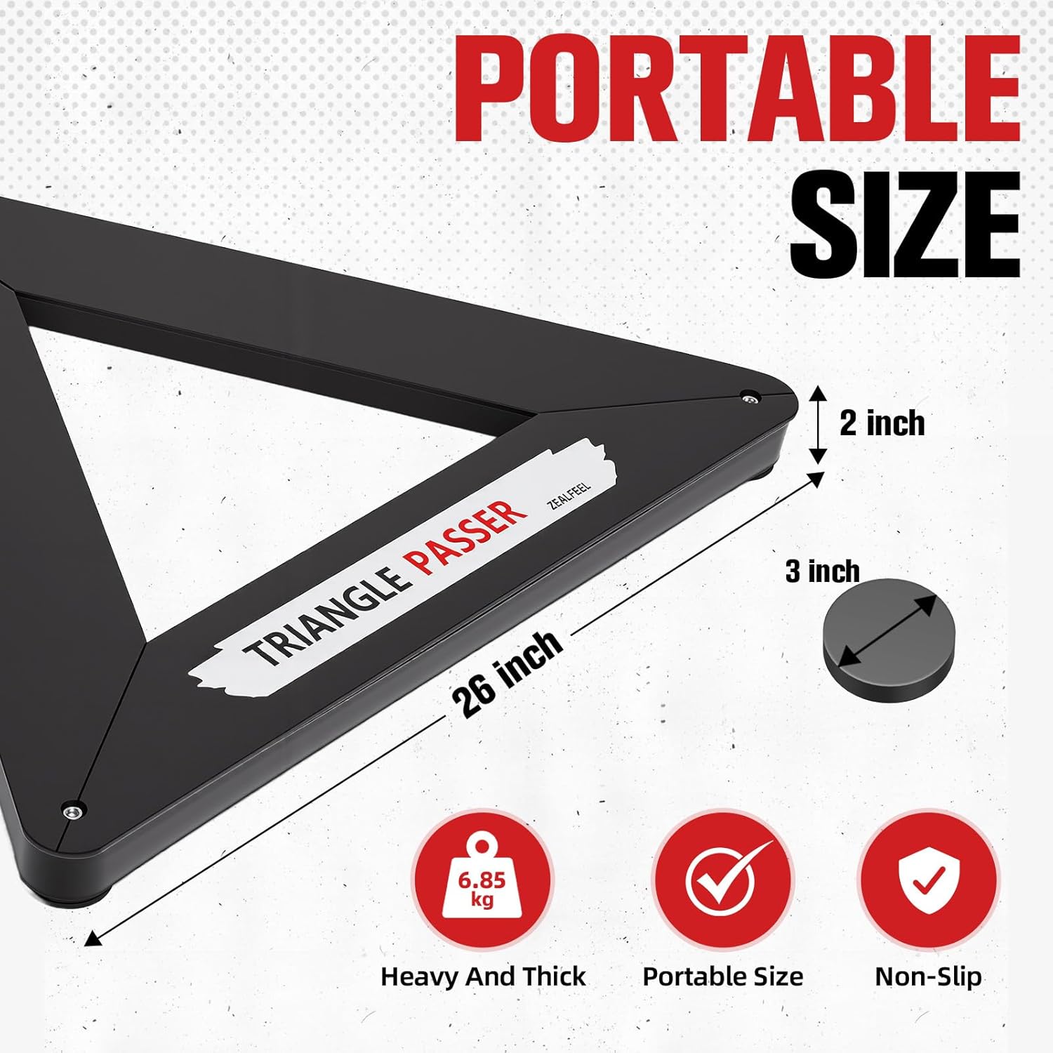 Triangle Hockey Passer, Heavy-Duty Hockey Rebounder 26 Inch for One-Timers & Passing, Multi-Angle Rebound, Training Equipment for Kids Coaches Teams, Off-Ice & On-Ice