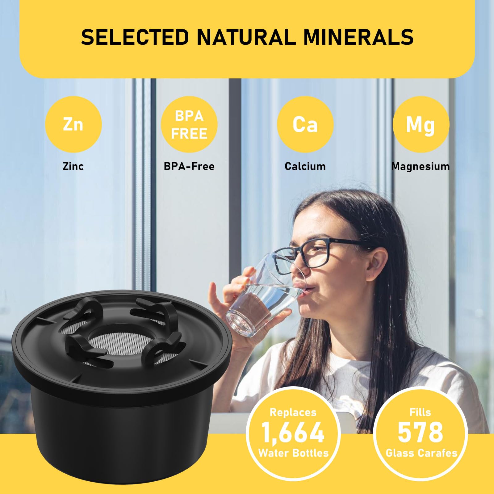 RO100ROPOT Remineralisierungs-Wasserfilter, kompatibel mit Bluevua RO100ROPOT und RO100ROPOT (UV) Systemen, alkalisch für Umkehrosmosefilter, Remineralisierung und Erhöhung des pH-Werts, 4 Stück