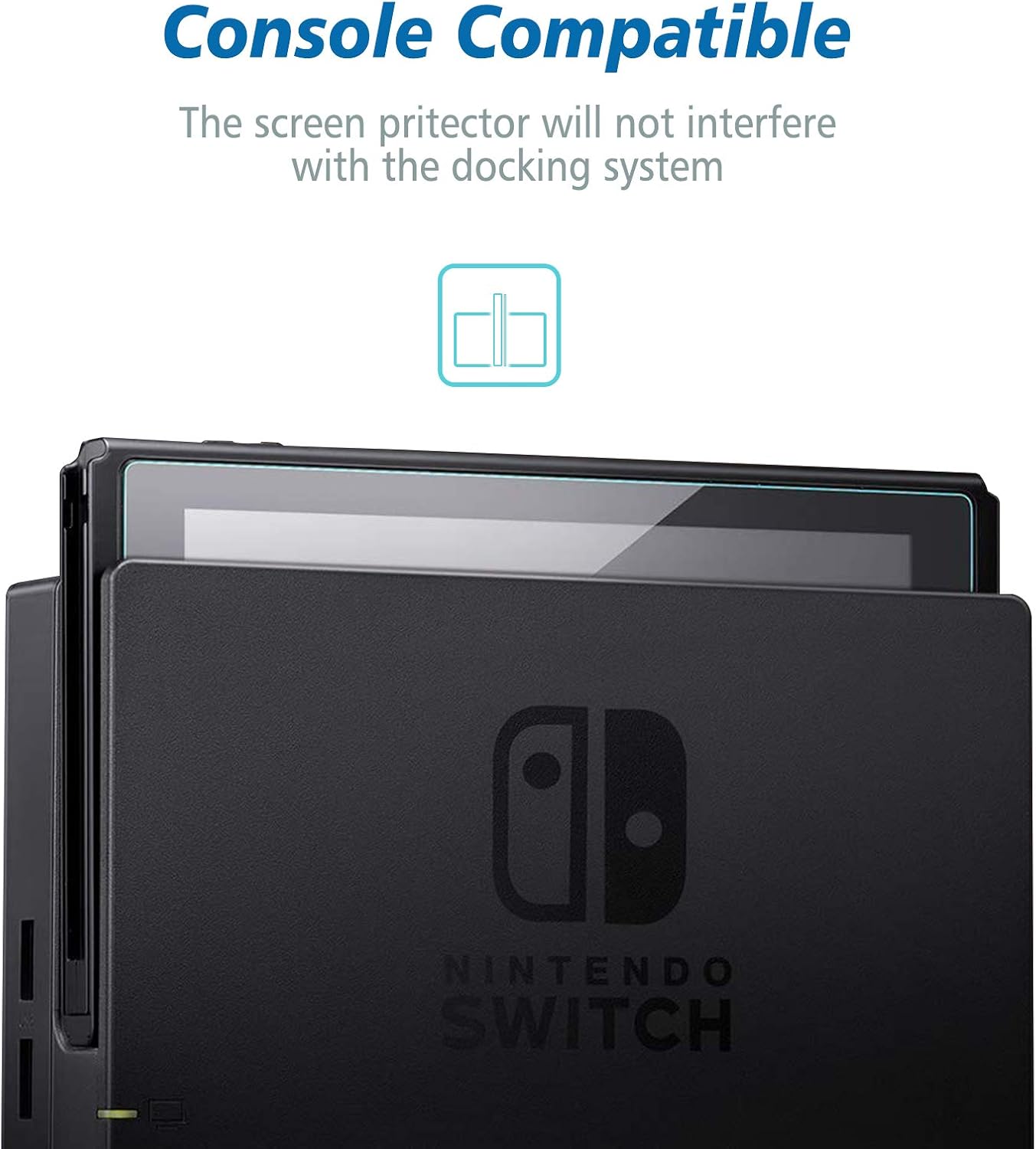 NEW'C Pack of 3, Glass Screen Protector for Nintendo Switch, Tempered Glass Anti-Scratch, Anti-Fingerprints, Bubble-Free, 9H Hardness, 0.33mm Ultra Transparent, Ultra Resistant : Video Games