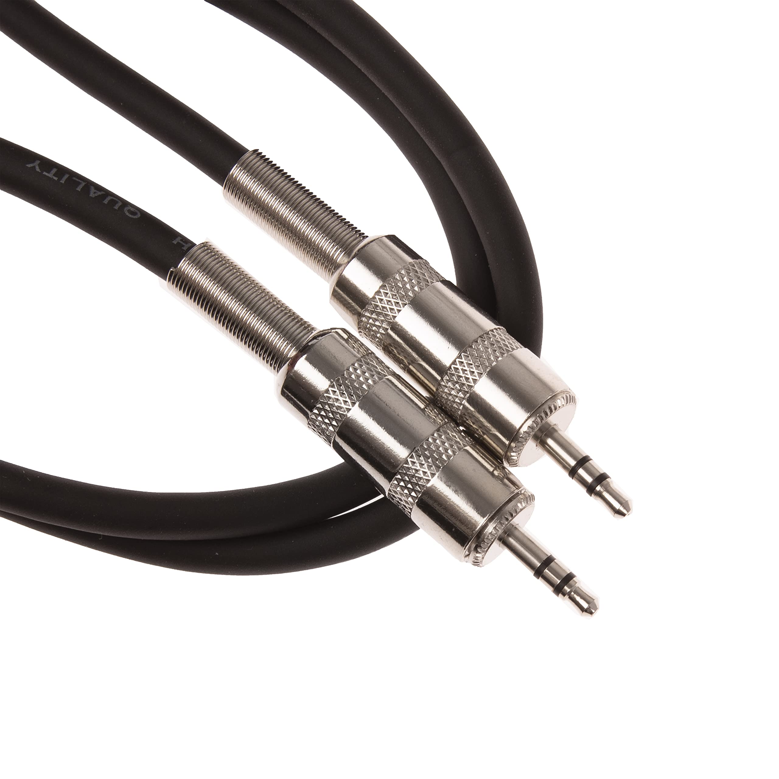 Citronic 3.5mm Jack to 3.5 Jack Plug TRS Shielded Stereo Jack Lead 1.5 Metre, Black