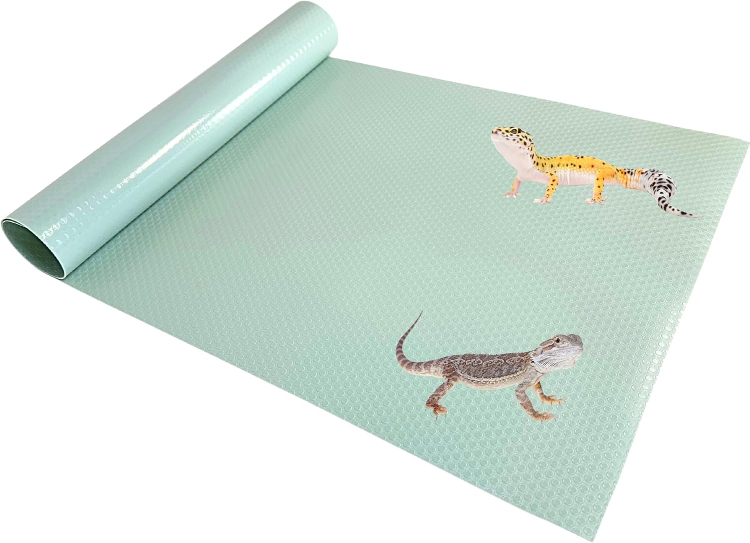 Tank Liner, 17.7″ x 59″, Reptile Terrarium Substrate Mat Carpet Bedding, Enclosure Liner for Bearded Dragon Leopard Gecko Lizard Tortoise Snake (Turquoise)
