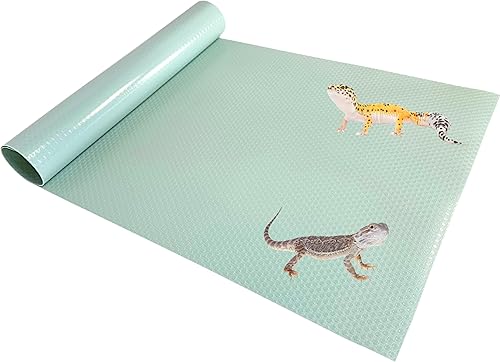 Tank Liner, 17.7" x 59", Reptile Terrarium Substrate Mat Carpet Bedding, Enclosure Liner for Bearded Dragon Leopard Gecko Lizard Tortoise Snake (Turquoise)