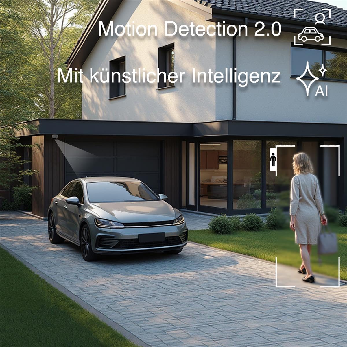HiLook PoE IP Überwachungskamera aussen 4K 8MP ohne WLAN Nachtsicht IP67 | Livebild per App, Personen-/Fahrzeugerkennung, NVR-Einbindung und wetterfestes Gehäuse im Außenbereich