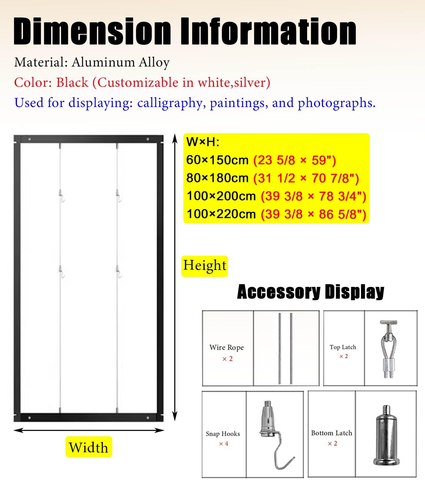 Cimaise pour Tableau Crochets de Suspension pour Cadres Photo, Présentoir de Calligraphie Pliable et Mobile, Support D'exposition Photographique Intérieur/extérieur(5pcs,60x150cm(23 5/8"x59"))