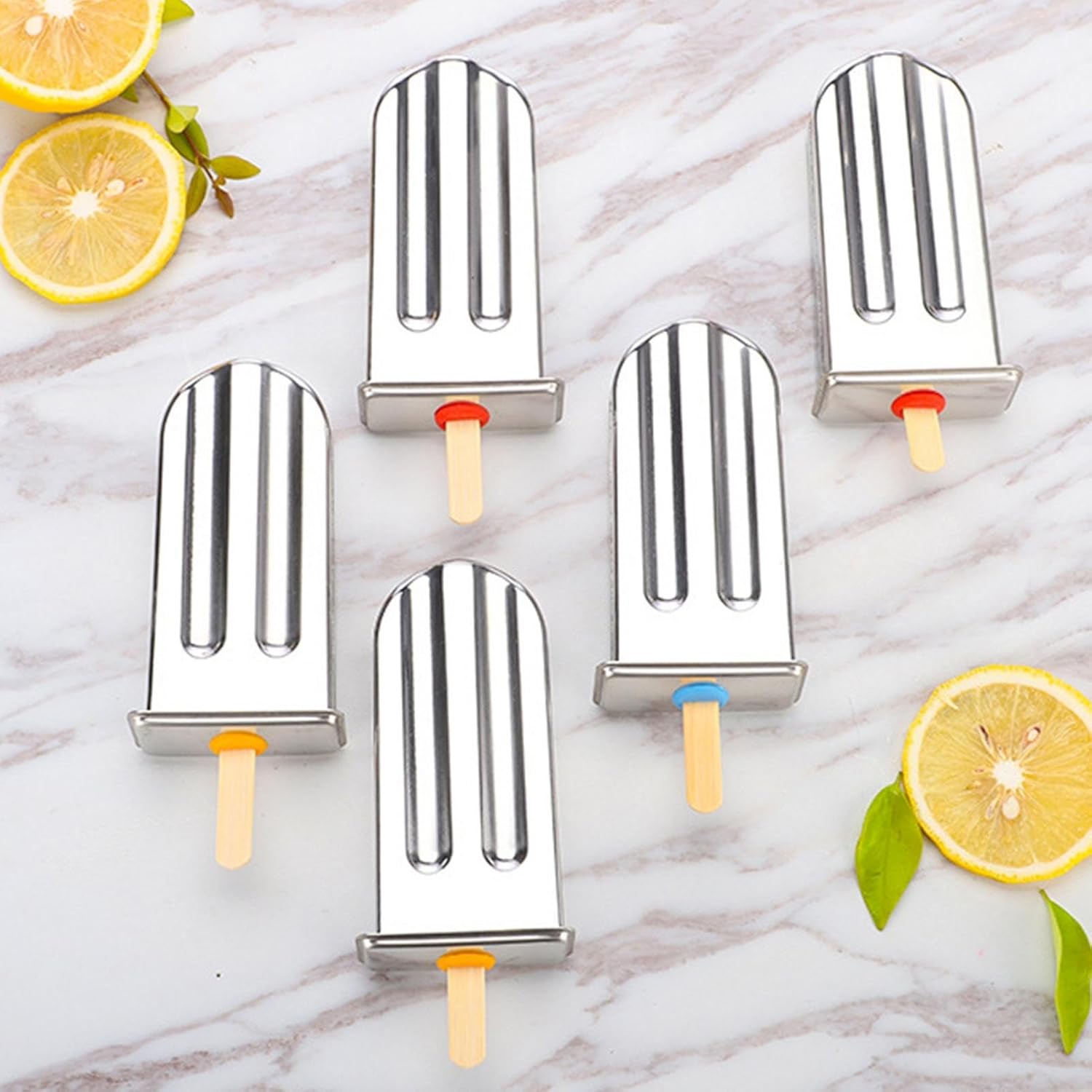 金属製アイスキャンディー型、再利用可能なアイスクリーム型 | ステンレススチール製アイスキャンディー型 木製スティック100本、ホル