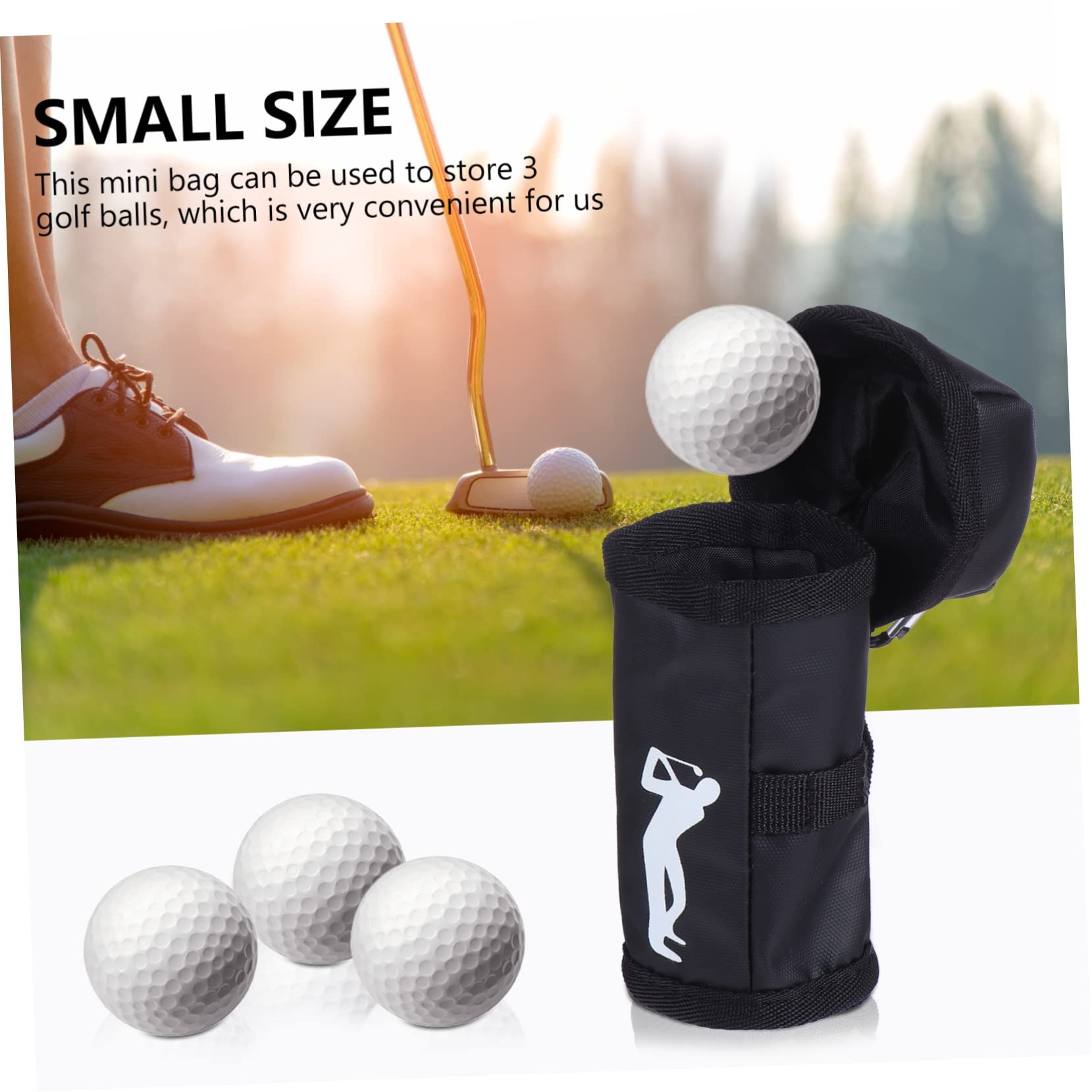 Yardwe Wear-Resistant Material 3 Balls Zipper Metal Buckle Easy Use Golf Fanny Pack