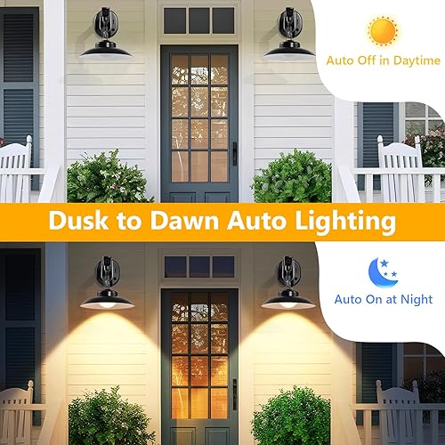 Miniatura 2 de Luces solares de granero para exteriores, apliques de pared al aire libre del anochecer al amanecer, 3 modos de iluminación con sensor de