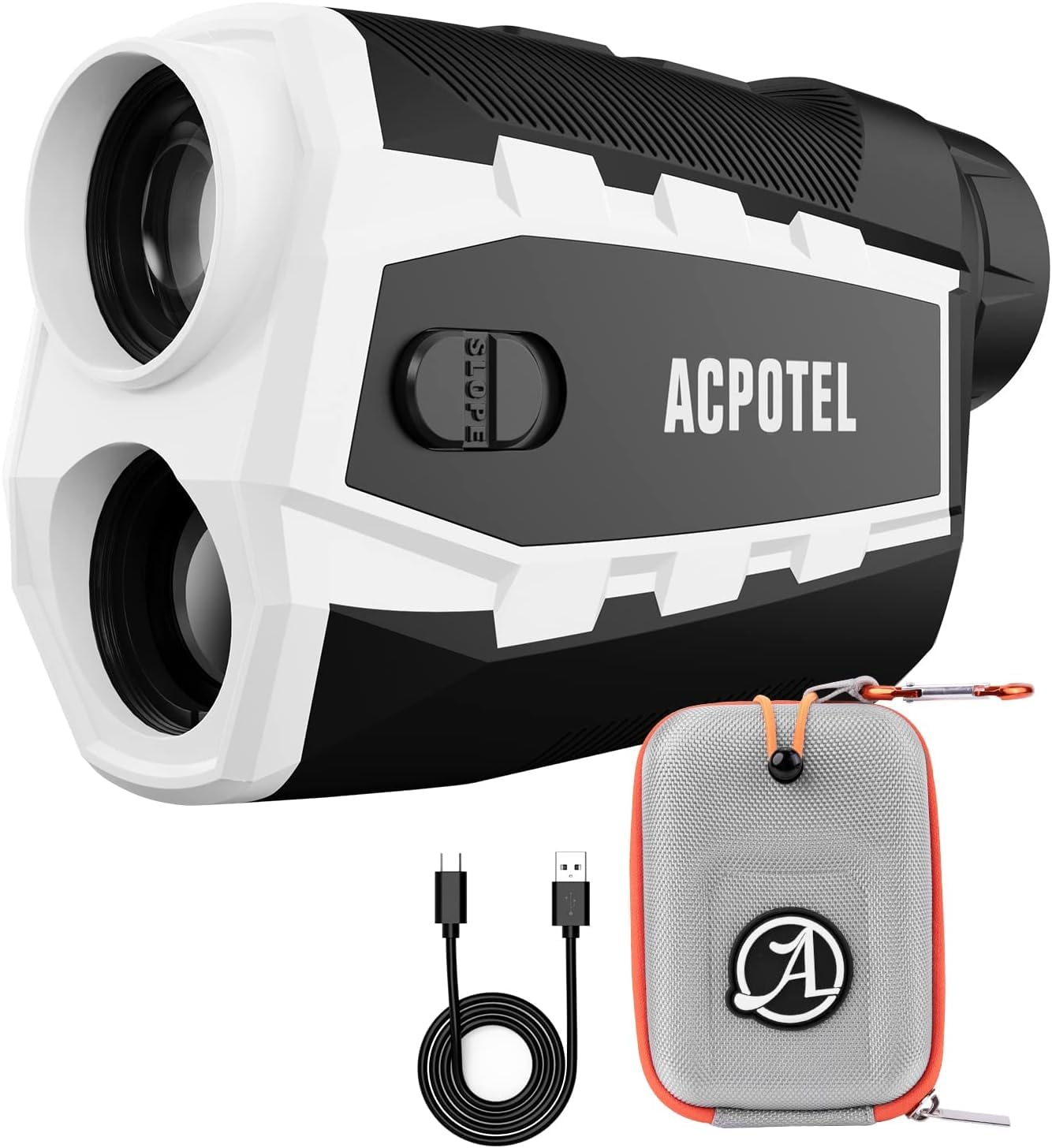 ACPOTEL Golf Rangefinder LCD Display with Slope Golf Rangefinder (Ft/Yd/M) Range Finder Golf Fast Flagpole Lock Vibration | Rechargable 2400 Feet Disc Golf Range Finder (Pro Magnetic)