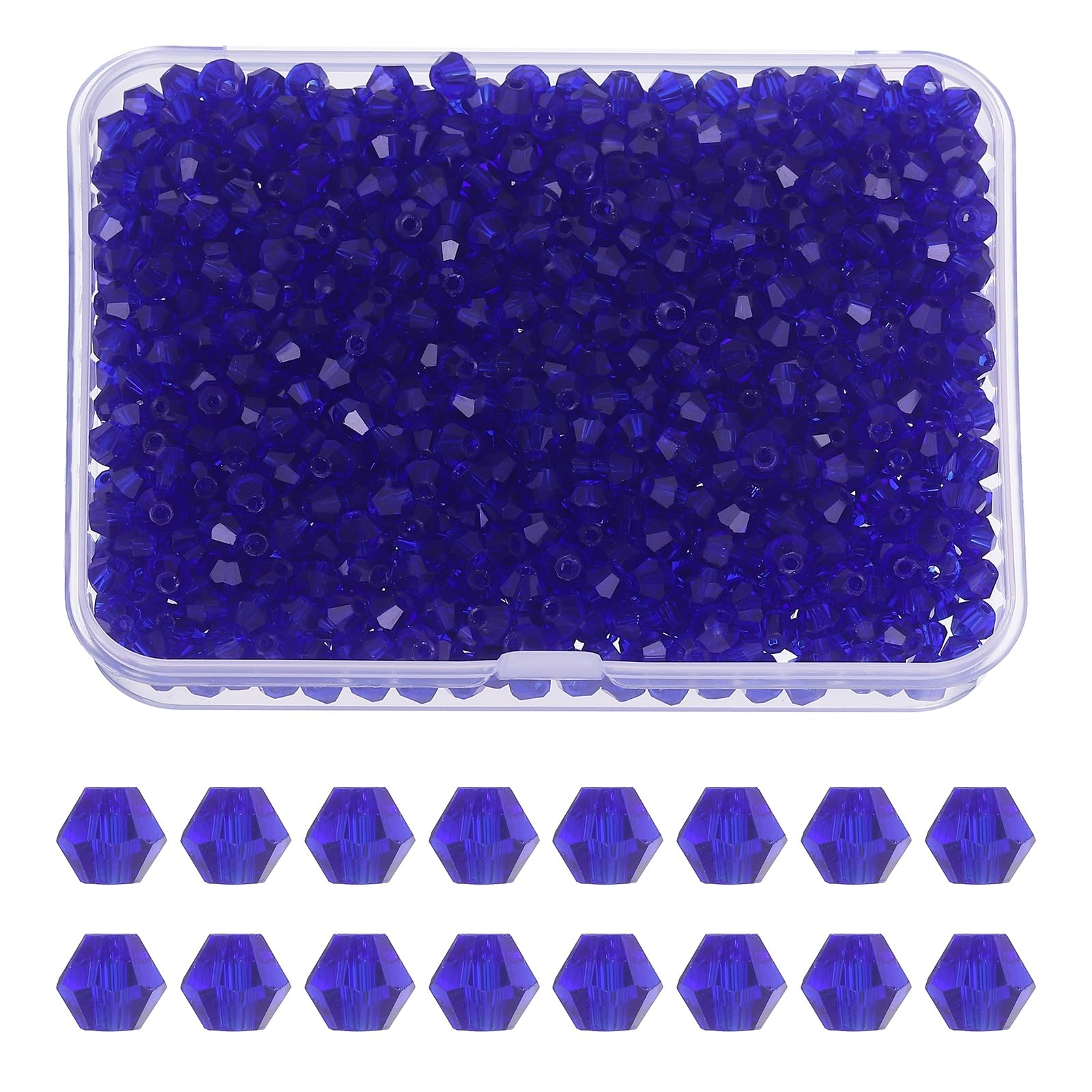 PATIKIL 1000pcs 4mm Bicone Glass Crystal Beads, Dark Purple