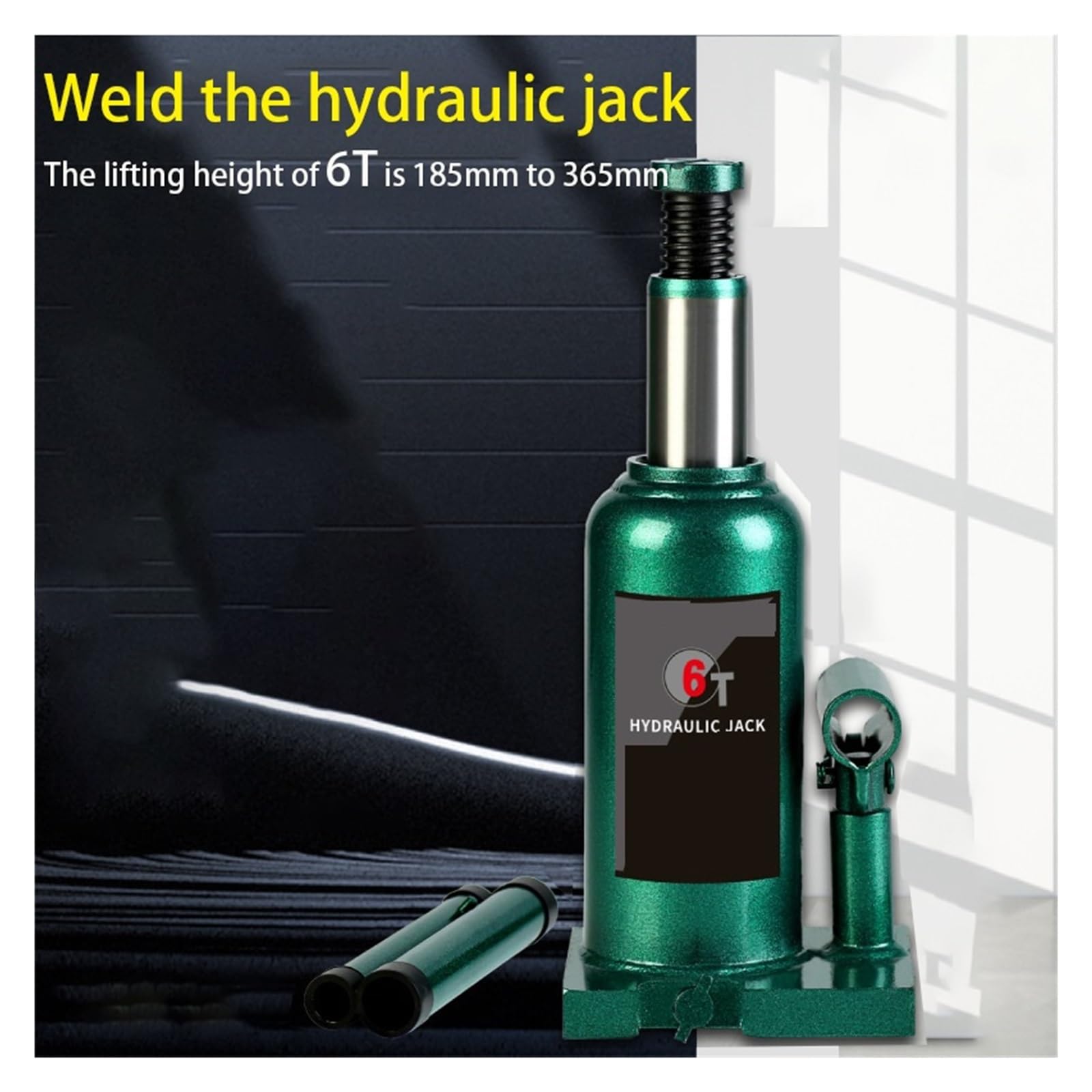 Cric Idraulico Verticale Superiore Saldato Da 6 Tonnellate For Riparazione Auto E Camion. Cric A Pressione Olio Potente