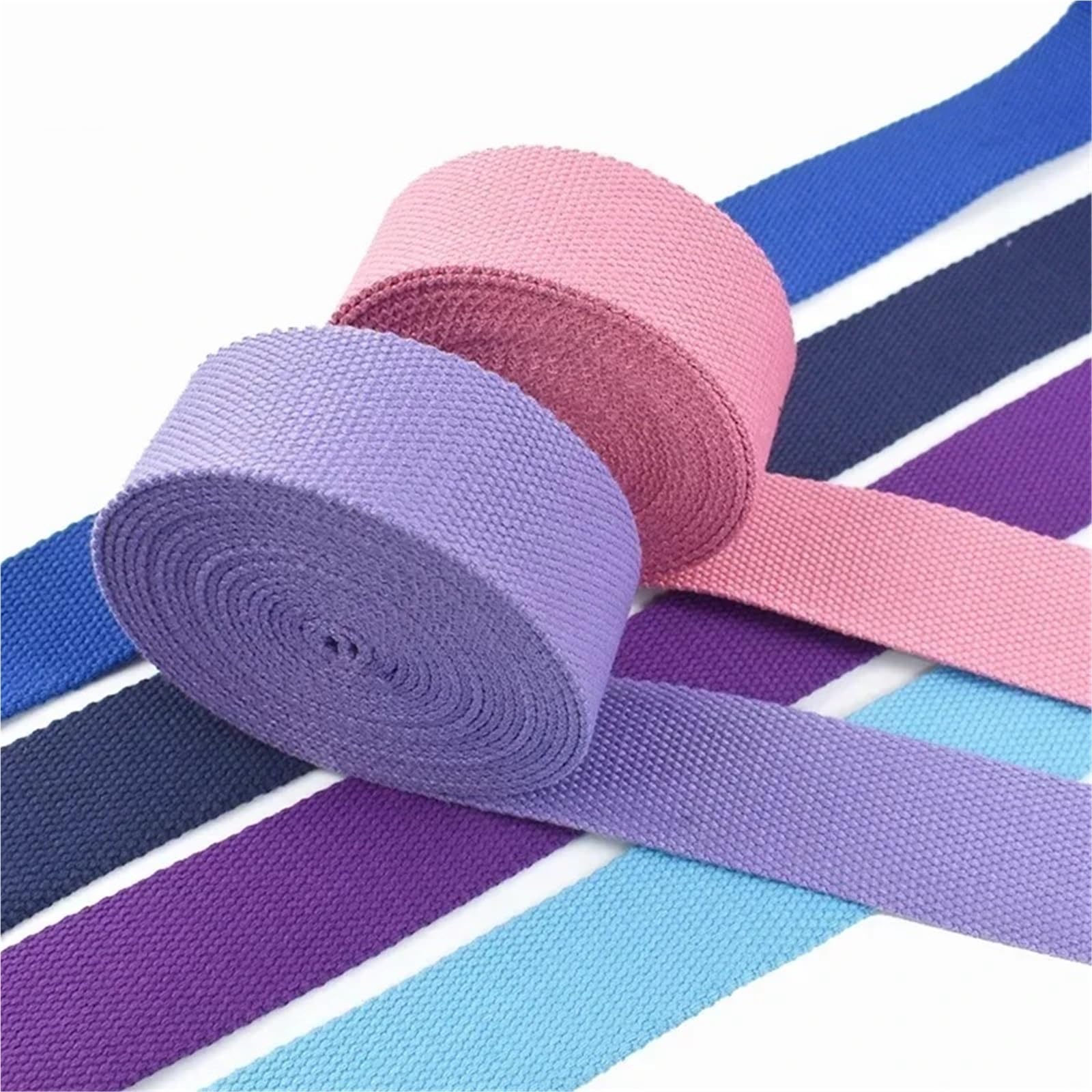 Cinta De Algodón Cintas de correas algodón 8 metros, 20-50mm, 2mm espesor, cintas lona for coser ropa, cinturón, bolsos DIY, accesorios correa(19DarkBlue,50mm)