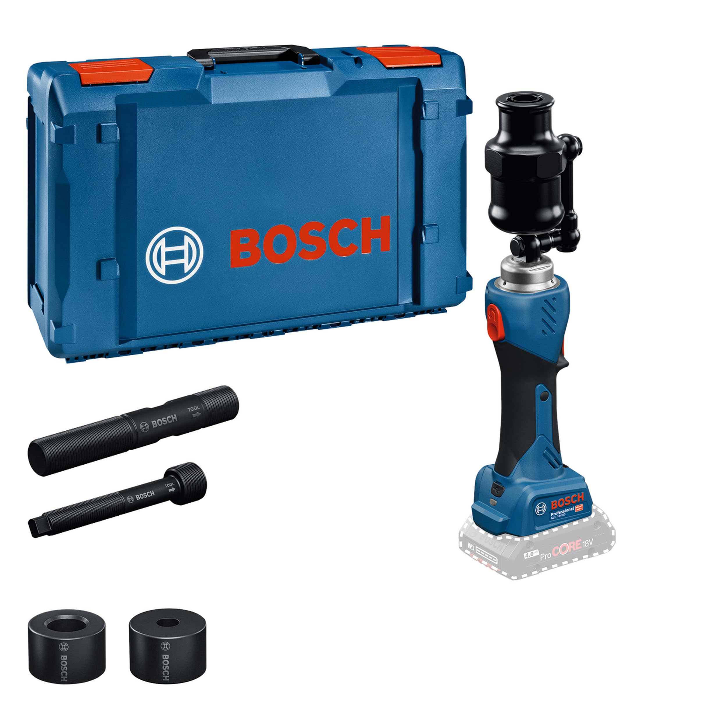 Bosch Professional 18V System Herramienta Punzonadora Hidráulica a Batería GLH 18V-60 (incl. 2 pernos de extracción, 2 espaciadores, tubo de grasa, XL-BOXX)