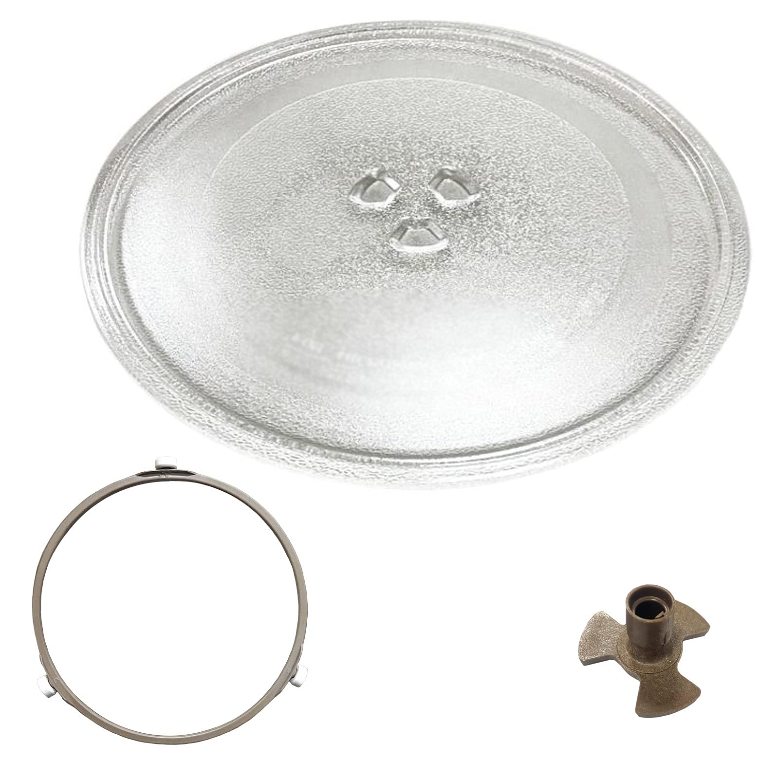 Rodamiento de plato giratorio, plato giratorio para microondas, placa de vidrio engrosado, juego de uso de 10 pulgadas con 3 ruedas, anillo giratorio de 245 mm, anillo para microondas, el di