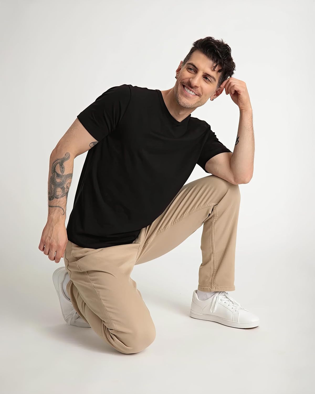 The Perfect Jean Denkhaki Slim Fit Khaki Pants for Men, Stretch Dress Pants for Men - Image 4