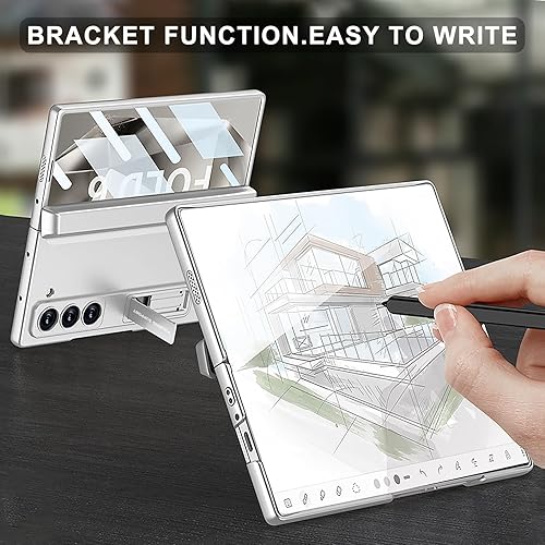 Miniatura 109 de DOOTOO - Funda para Samsung Galaxy Z Fold 6 con soporte de anillo, Z Fold6 S Pen con soporte y cubierta deslizante para cámara y protector