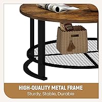 Vista 24 de Recaceik Juego de 3 mesas auxiliares redondas y mesa auxiliar con almacenamiento, moderna mesa de centro negra vintage y mesa auxiliar para sala