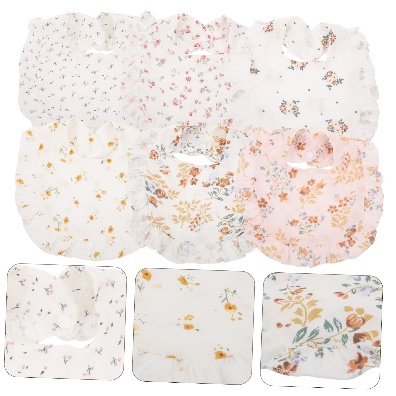 VICASKY 18piezas Baberos De Algodón Para Bebés Baberos De Alimentación Lavables Diseño Elegante y Botón Práctico Para Mantener La Ropa Limpia y Seca