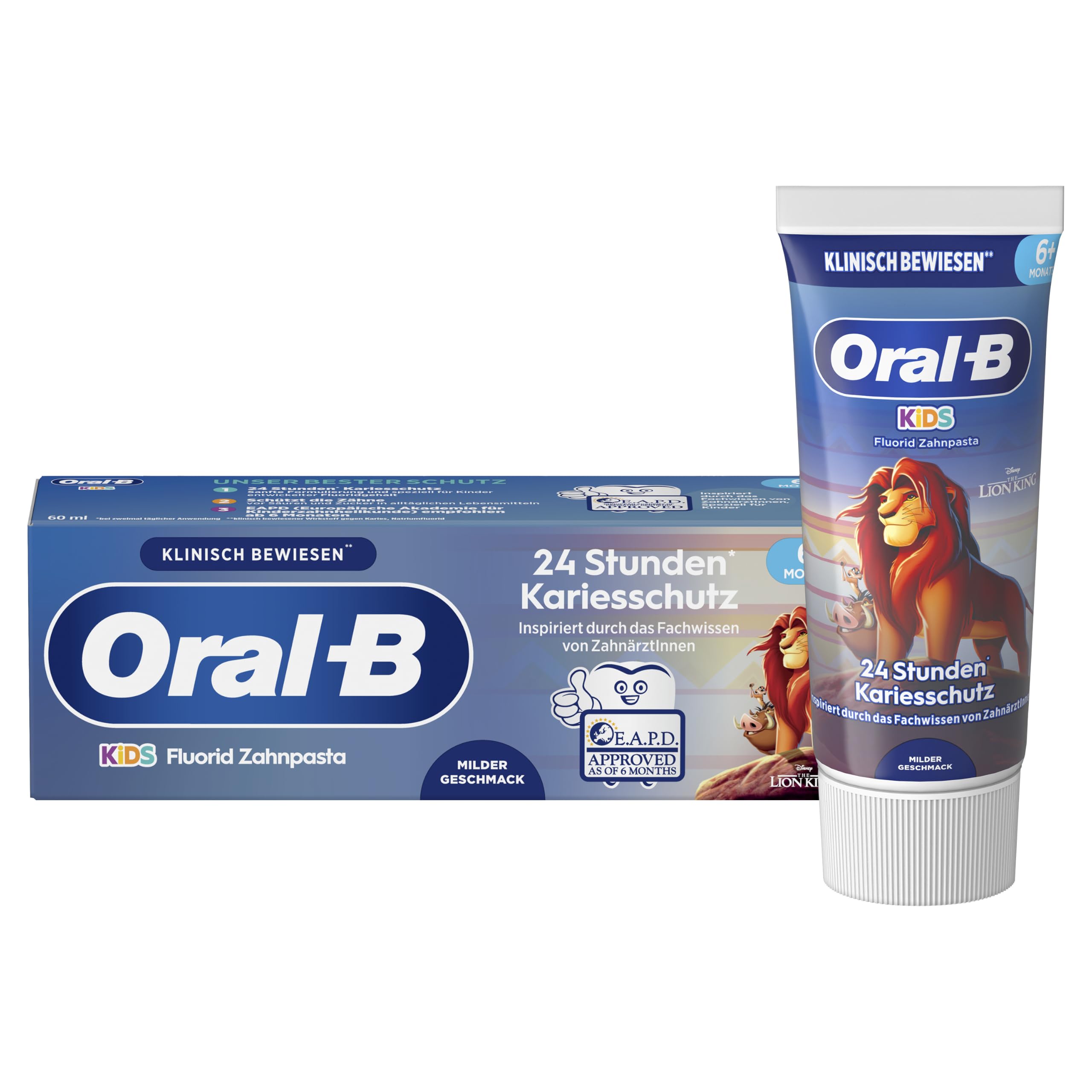 Oral-B Kids 6 Monate - 6 Jahre, König der Löwen Zahnpasta, 60 ml (Packung mit 10)
