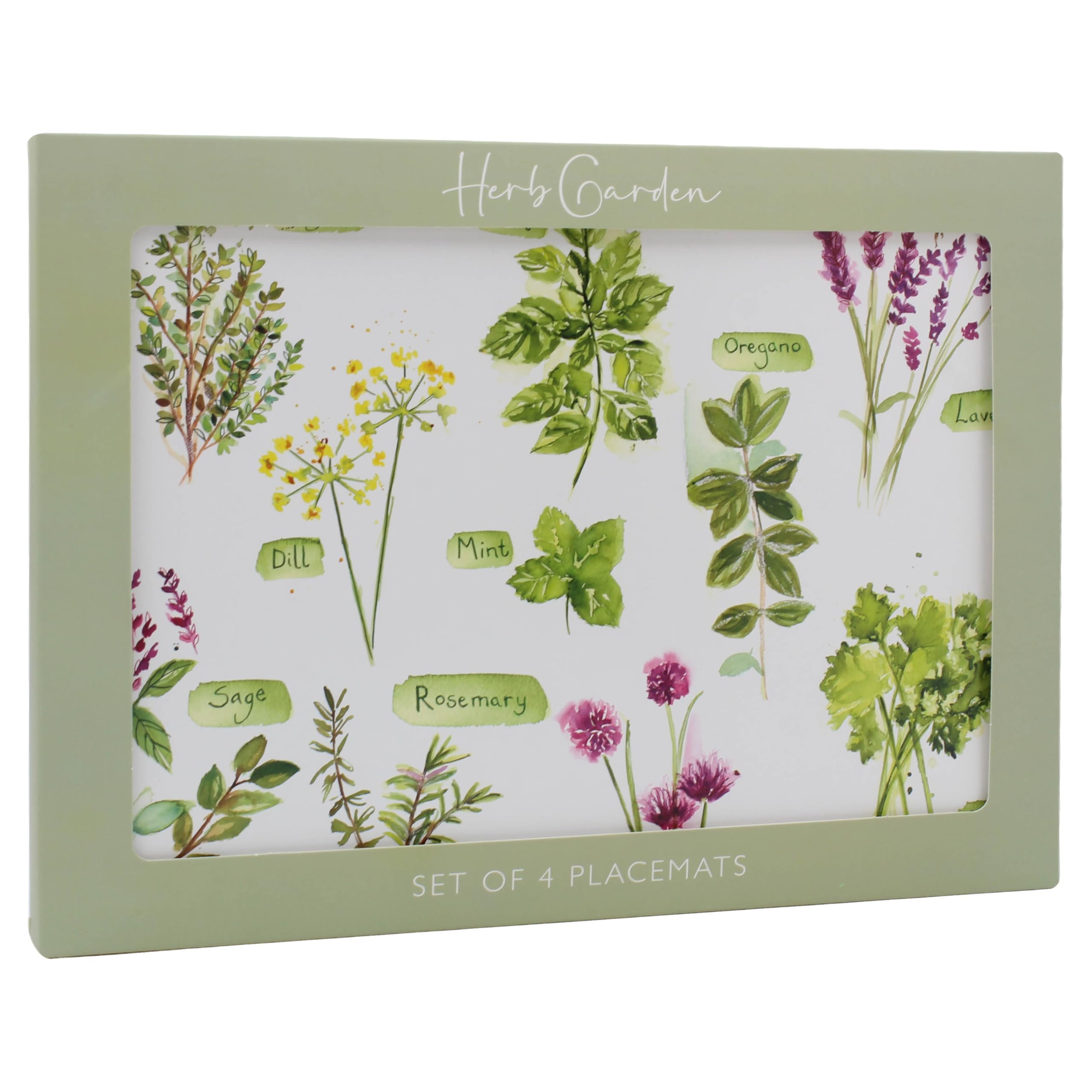The Leonardo Collection Herb Garden Placemats Set of 4 Jennifer Rose Gallery Table Mats For Home & Kitchen | Easy Clean & Washable Place Mats For Table | Stylish Decorations & Daily Use