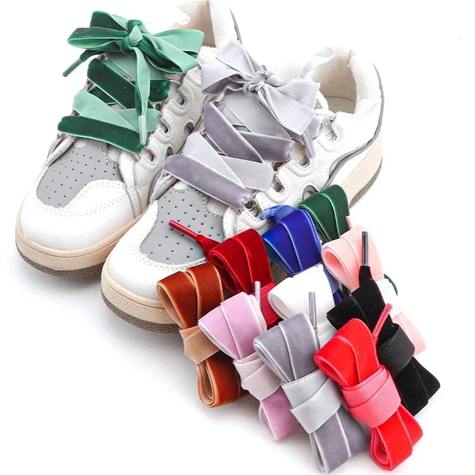 5pairs Flache Schnürsenkel Schnee Garn Satin Seide Band Sneakers for Frau Für Sneaker