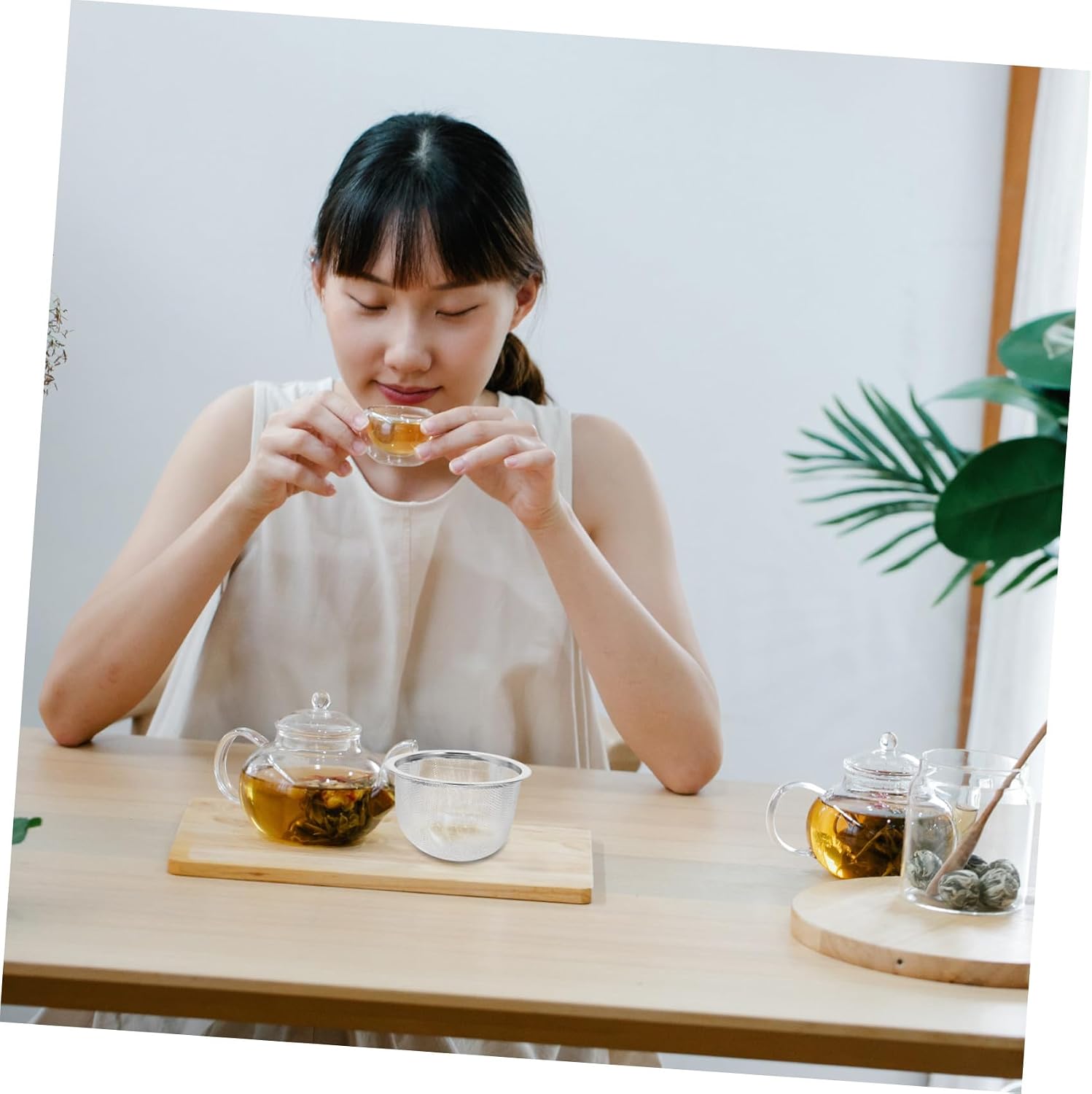 2pcs Stainless Steel Tea Filter Mesh Tea Infuser Strainer