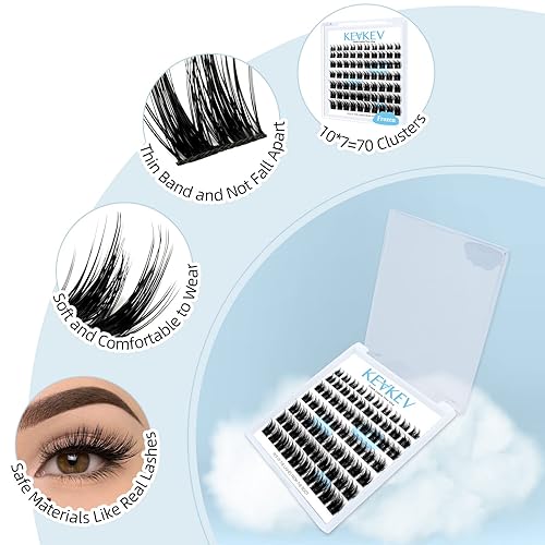 Miniatura 10 de 84 racimos de pestañas en racimo de pestañas individuales, suaves y cómodas (nubladas, D-8-16 mezclas)