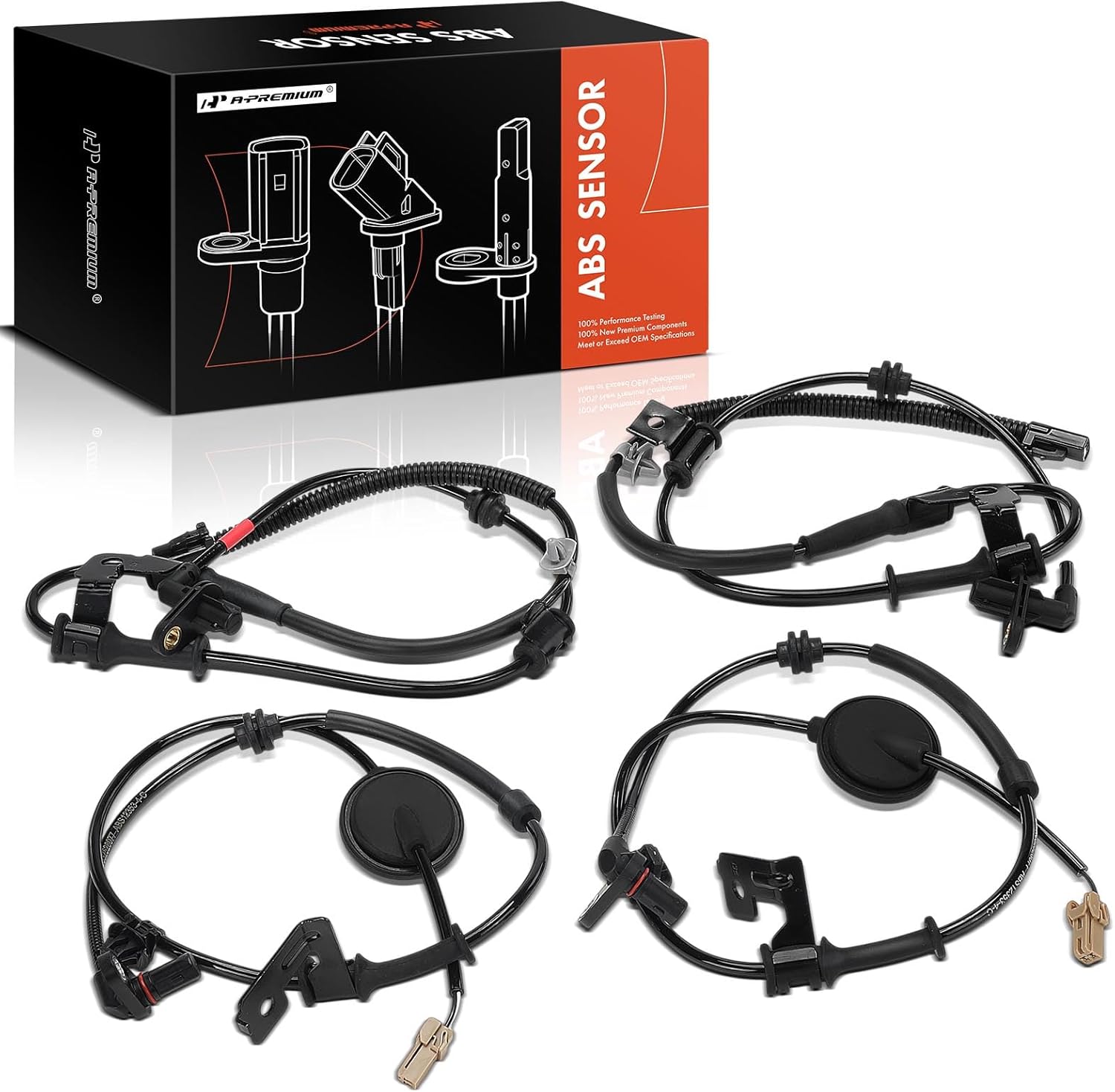 A-Premium 4PCS Front & Rear ABS Wheel Speed Sensor Compatible with Kia Rio 2012 2013 2014 2015 2016 2017