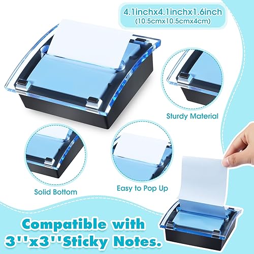 Miniatura 3 de Dispensador de notas desplegable, base negra, soporte de notas adhesivas de acrílico, soporte para notas adhesivas de acrílico pequeño, contenedor