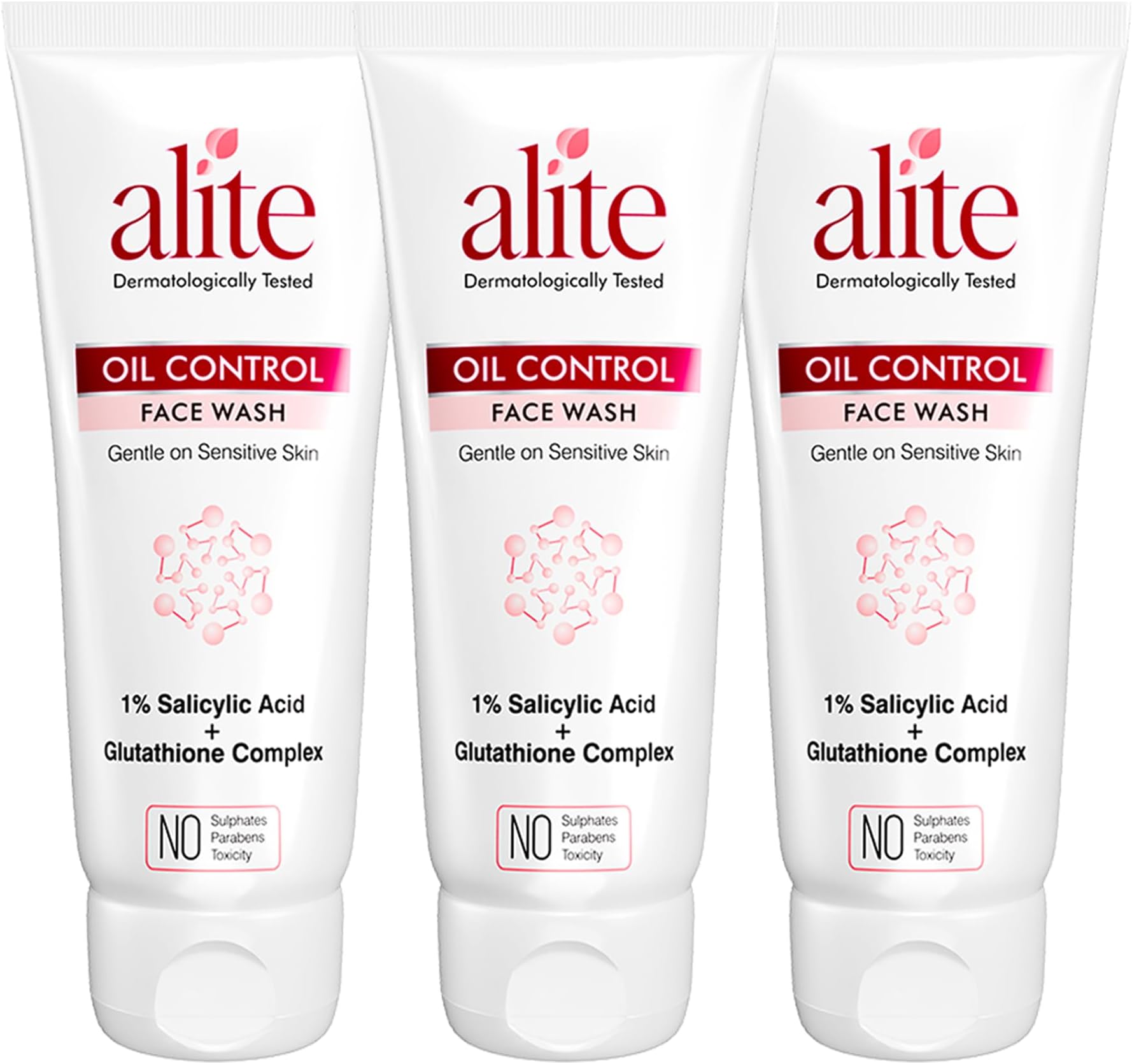 Alite Oil Control Gentle Face Wash | Eliminates Excess Oil, Control Sebum Level | Prevents Acne and Breakouts For Fresh, Purify, and Hydrated Skin Pack Of 3(70gm Each