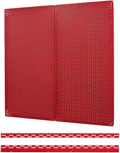 OmniWall Pegboard - Juego de 2 paneles uno al lado del otro, 32 pulgadas de alto x 32 pulgadas de ancho, tablero de clavijas de metal para