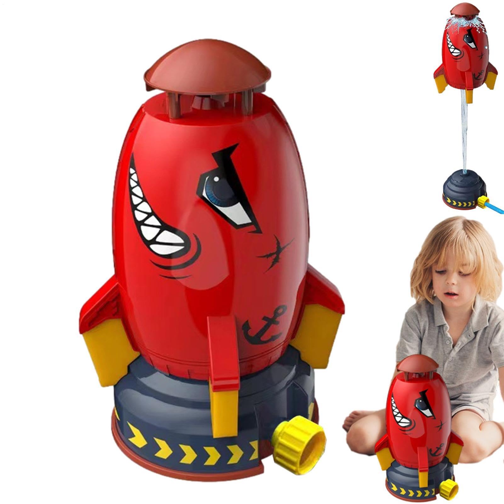Sprinkler Toy For Kids, 360 Degree Rotation Cartoon Outdoor Water Sprinkler, Kids Sprinklers Rocket Launcher, Attaches To Garden Hose For Splashing Fun Summer Holiday Birthday Gift