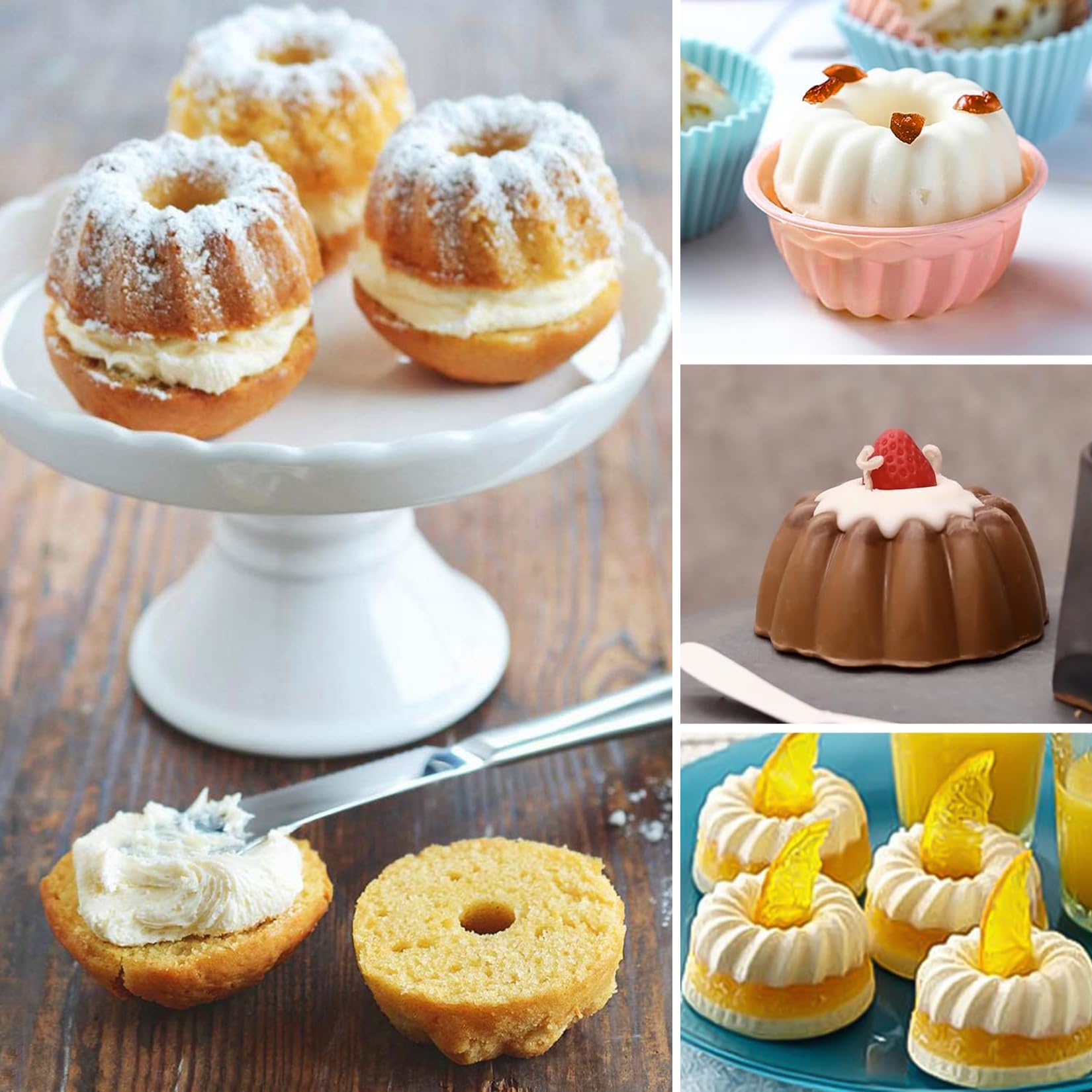 20 sztuk silikonowych foremek do pieczenia babeczek, małe formy do pieczenia, okrągłe formy do ciasta, foremki do muffinek, wielokrotnego użytku, Ø 6,5 cm, wysokość 2,8 cm, 4 kolory