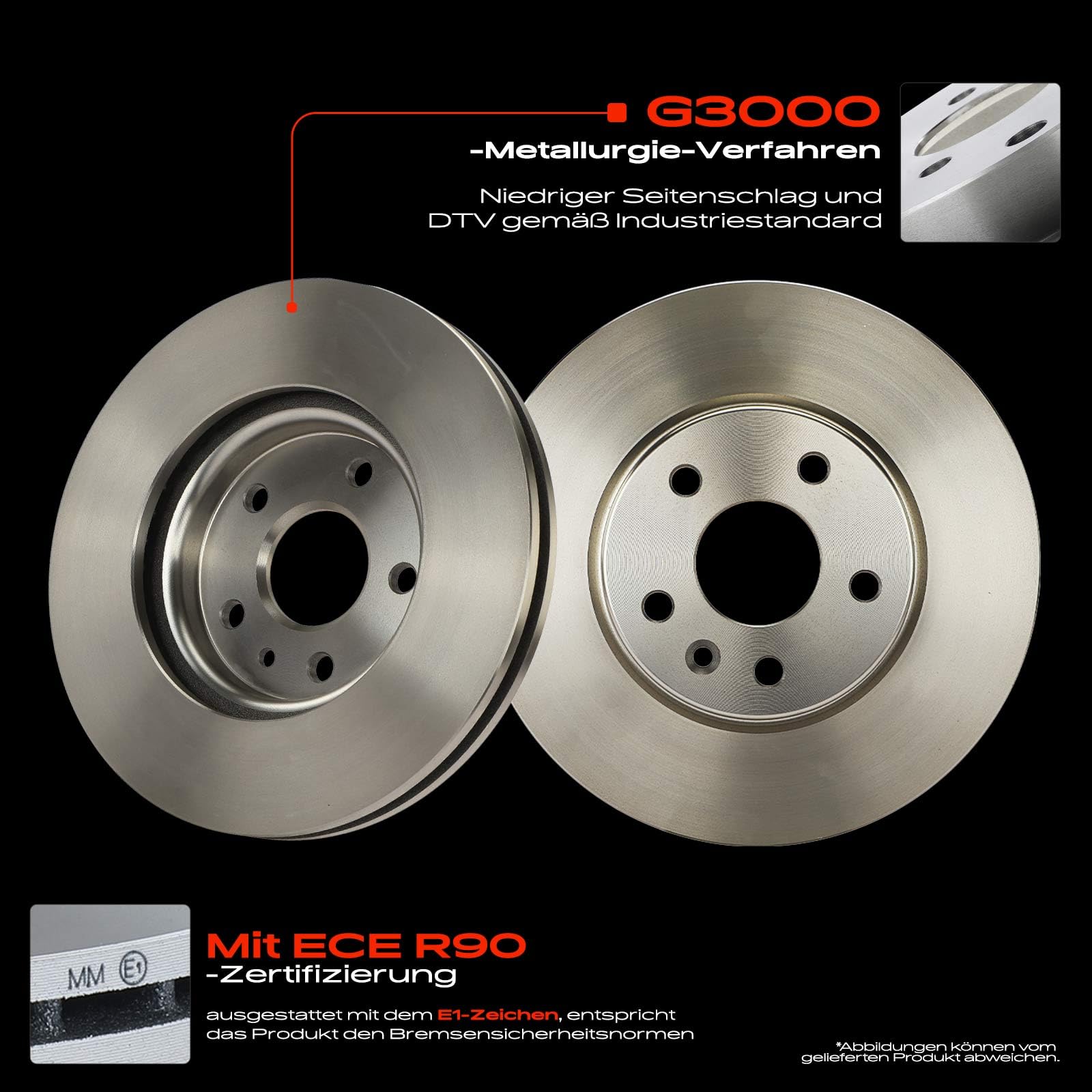 Frankberg 2x Bremsscheiben + 4x Bremsbeläge Vorne 13478300, 39103797 | Kompatibel mit Astra K Kasten/Kombi, Astra K Kasten/Hatchback, Astra K B16, Astra K Sports Tourer B16