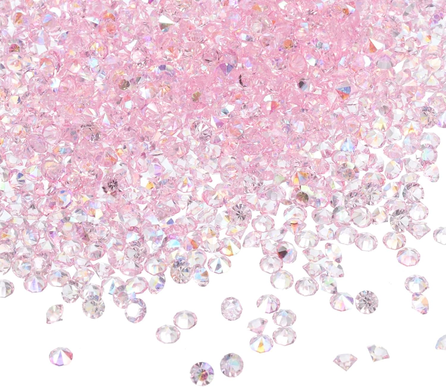 PATIKIL 14000Pcs Wedding Table Scatter Confetti Crystals 3mm Acrylic Diamonds Vase Fillers Gems for Table Centerpiece Decorations Bridal Shower Party, Light Pink AB