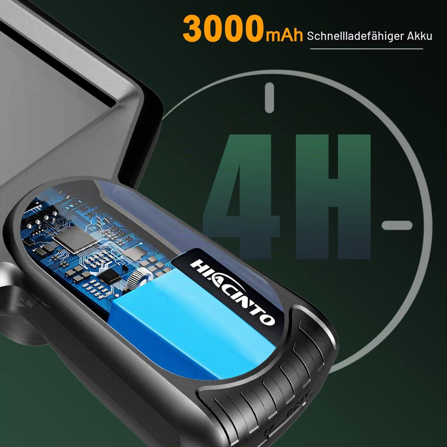Endoskopkamera 10m mit Licht, 5-Zoll-IPS- Bildschirm DREI Linsen Endoskop, IP68 Wasserdicht Rohrkamera, 8mm Schlangenkamera, 1080P HD Digital Inspektionskamera, 32GB (Abnehmbares Kabel)