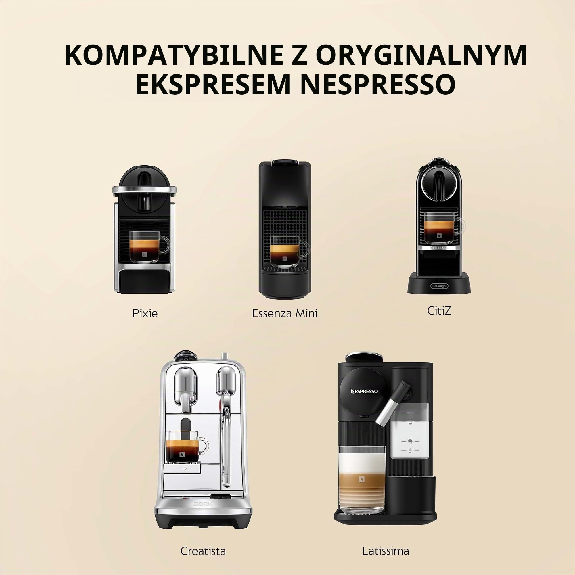 Nespresso Kapsułki oryginalna linia, Volluto Decaffeinato łagodna palona kawa, 50 szt. kapsułek do kawy