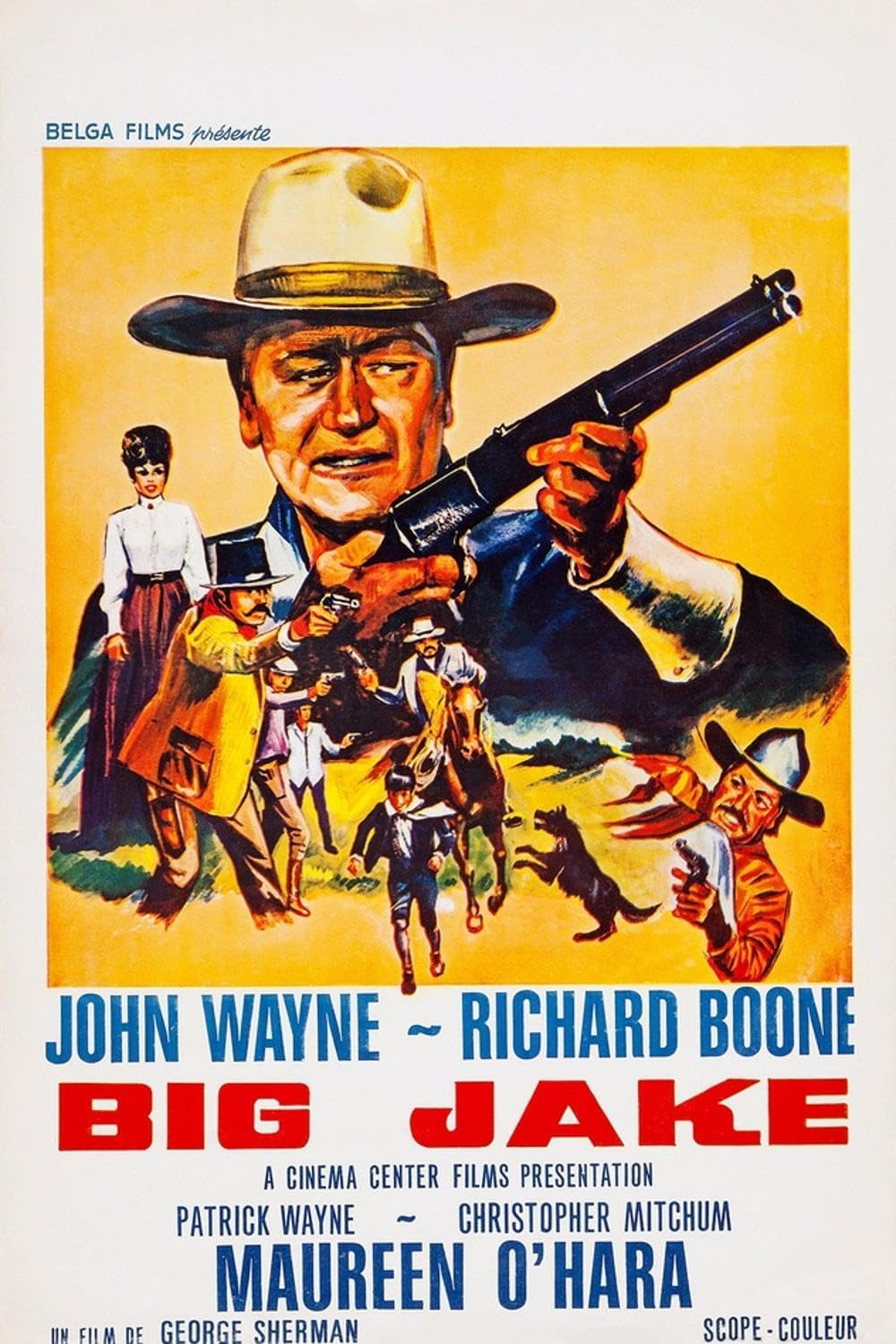 ART.COM Wall Art Print Big Jake, Top: John Wayne on French Poster Art, 1971, 24" x 36"