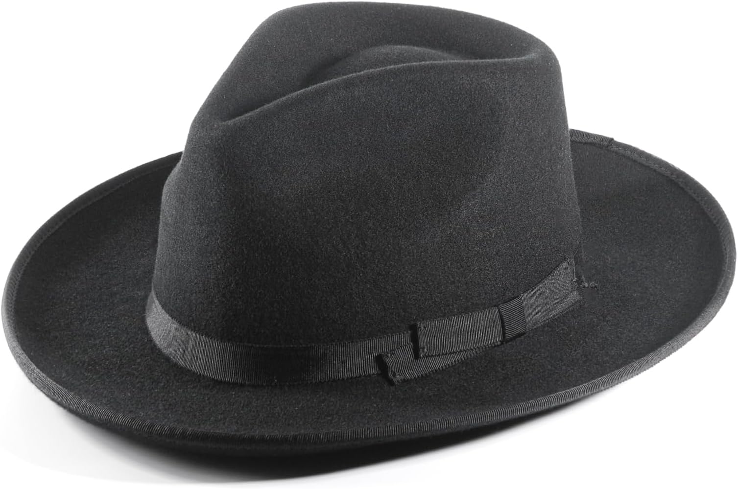 Vintage Mens Fedora Firm Wool Women Felt Panama Hat Classic Rancher Hats Wide Brim