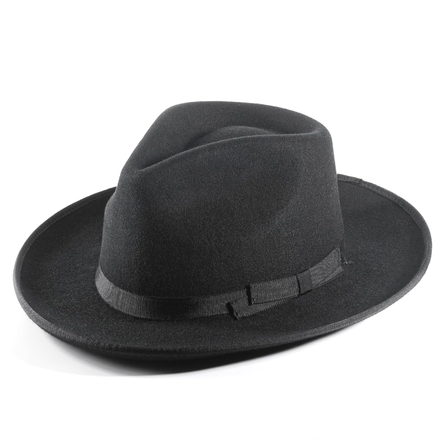 Vintage Mens Fedora Firm Wool Women Felt Panama Hat Classic Rancher Hats Wide Brim