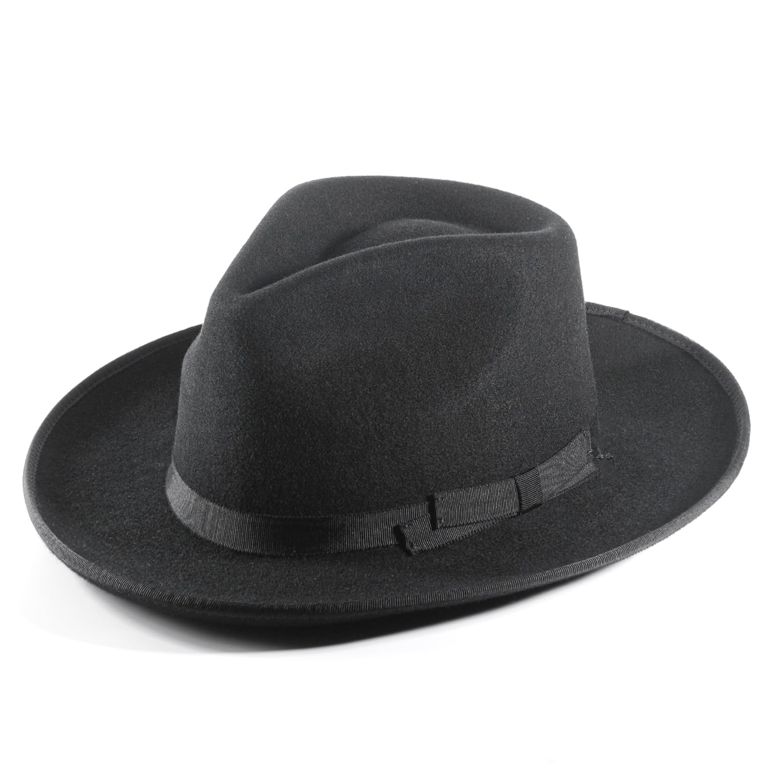Vintage Mens Fedora Firm Wool Women Felt Panama Hat Classic Rancher Hats Wide Brim