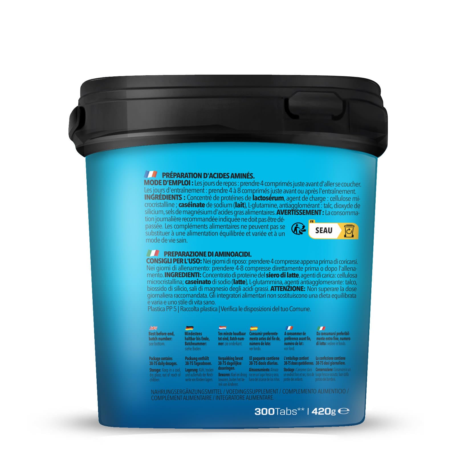 Bodylab24 Amino Tabs 300 Tabletten, mit allen essenziellen Aminosäuren, inkl. aller BCAA (L-Leucin, L-Isoleucin und L-Valin), ideal zur Regeneration und zum Muskelaufbau