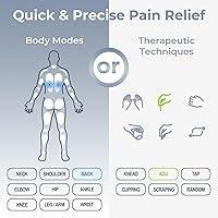 Vista 3 de AUVON Unidad TENS de 4 salidas, estimulador muscular de 24 modos con estuche de viaje EVA, máquina TENS EMS recargable con diseño de botón fácil