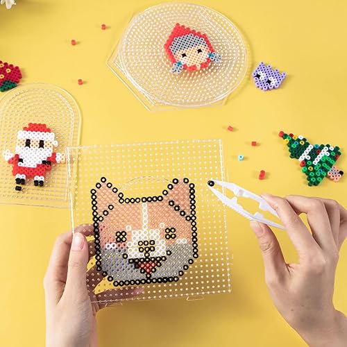 Miniatura 6 de Perler - Tableros de cuentas Dedoot de 18 piezas de 0.197 in, tablero de cuentas de plástico transparente con diseño de cuentas Perler (10 tablas +