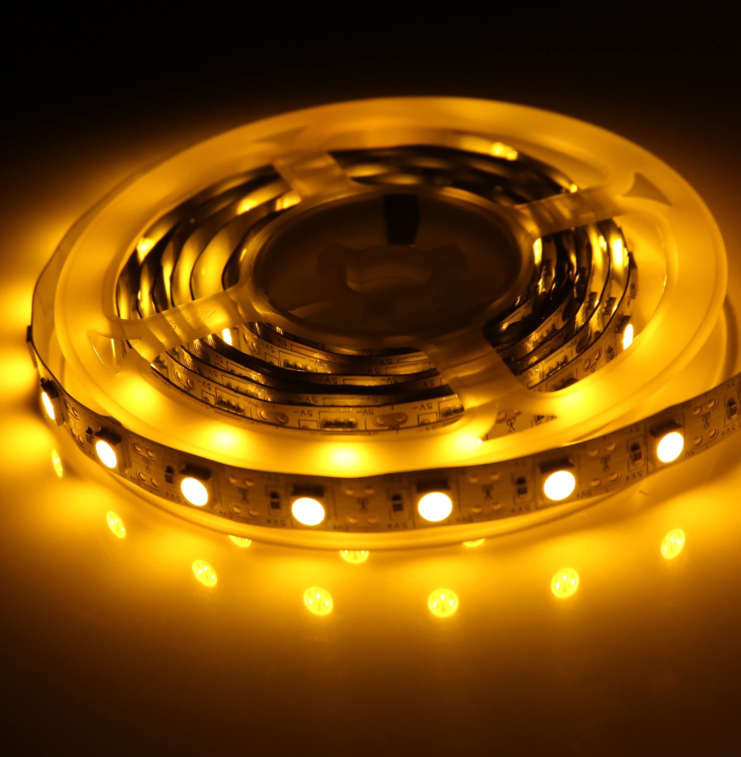 BUYERTIME 2M/6.56ft 120LEDs USB SMD5050 LED Strip Light 5V USB Powered Flexible LED Tape Lights for TV Backlight, Computer, Laptop, Room DIY Decoration (Yellow)