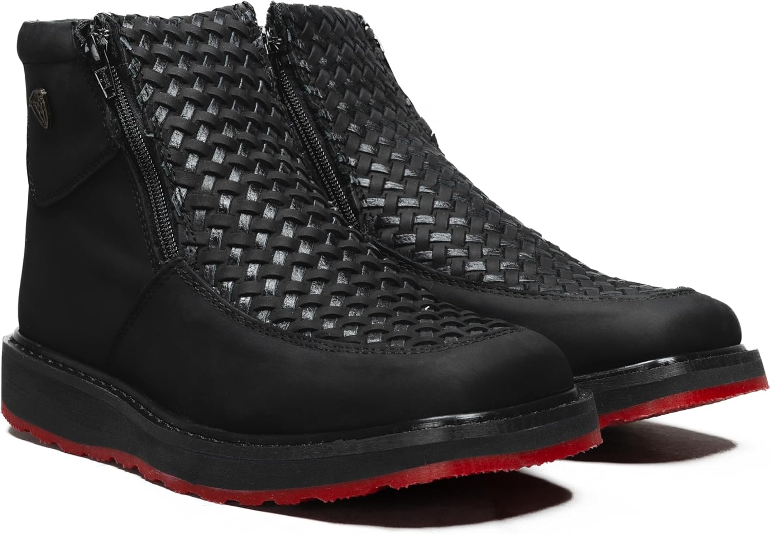 Rodeo Cartie Men's Marcoa Contemporary Basken Woven/Braided Western Shoe Double Zipper Slip resistant