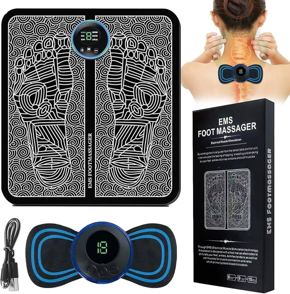 (Combo) Foot Massager Pain Relief Wireless Electric EMS Massage Machine,Rechargeable Portable Folding Automatic with 8 Mode19 Intensity for Legs,Body,Hand Therapy New Model-2024 & Body Massager (B0CDL7C2BC) Amazon Price History, Amazon Price Tracker
